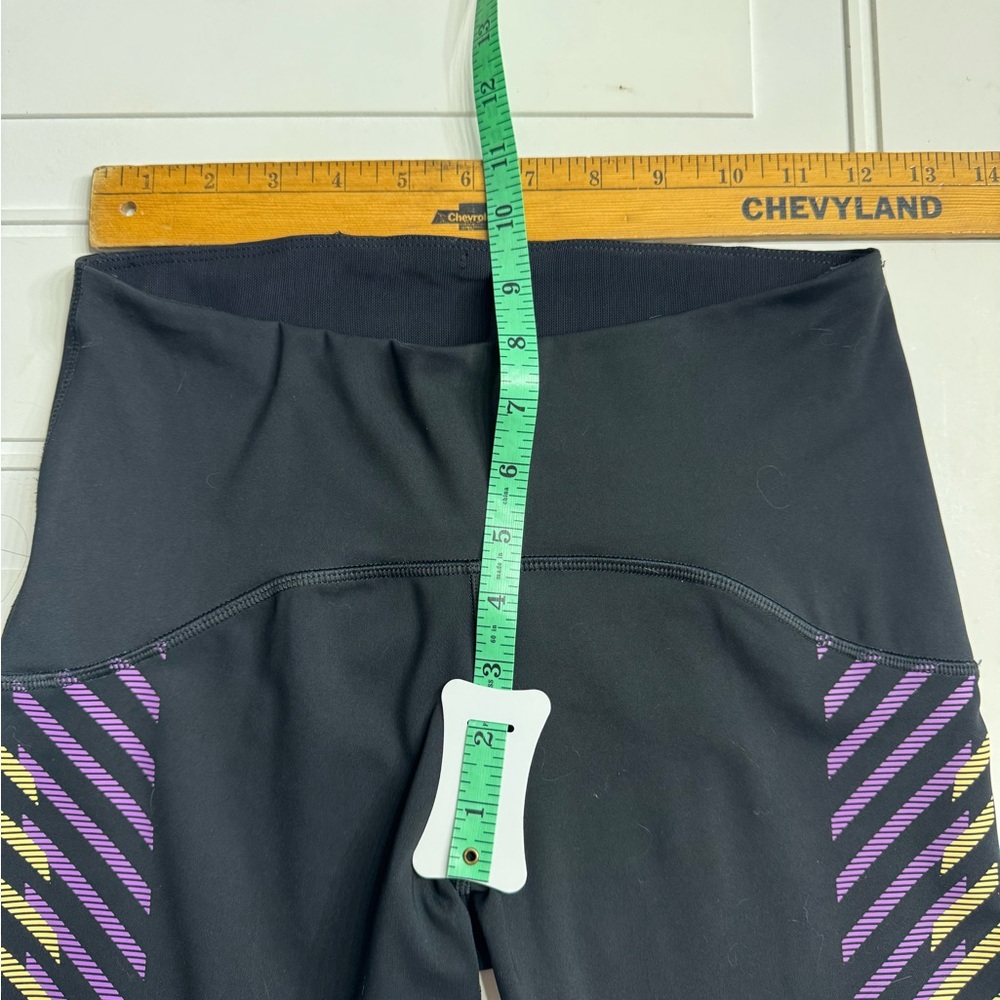 Nike Dri-Fit Ankle Leggings Black Purple Orange Stripes Size Small - Picture 4 of 6